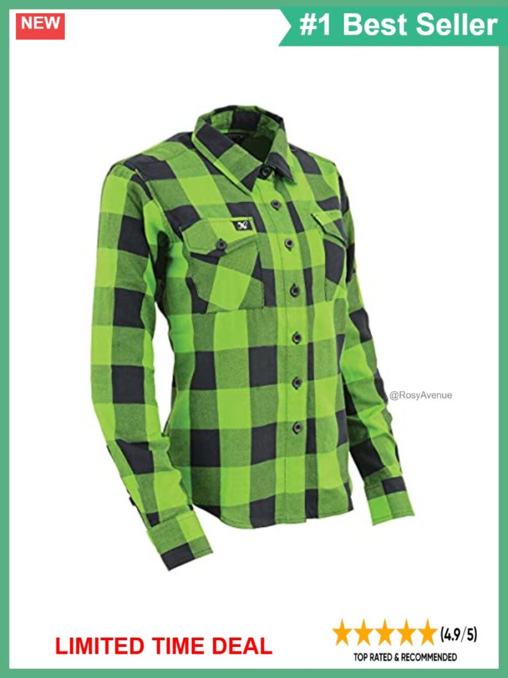 Milwaukee Leather Women's Plaid Flannel Button Down Shirt Long Sleeve Cotton